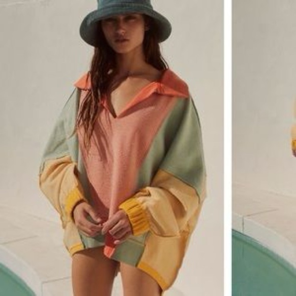 Free People NWT Sidewalk Sweater in Sunrise Combo